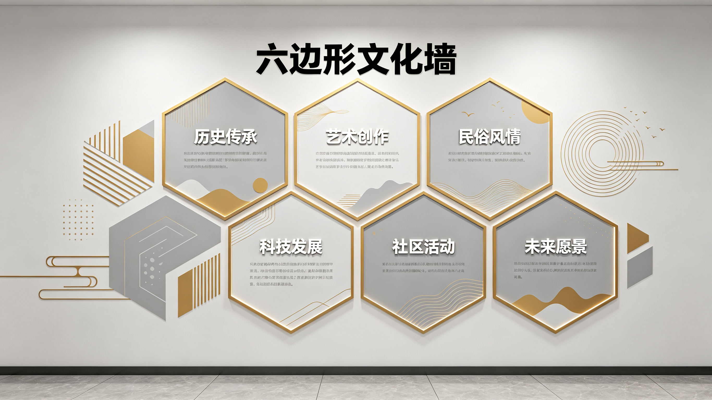 湖口企业文化墙 | 六边形信息美学